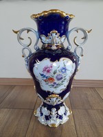 Hollóházi barokk porcelán váza