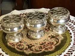 Beautiful, marked, silver-plated, pot-pourri goblets, available in sets or pieces