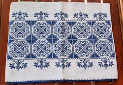 Old embroidered folk cross-stitch pillow cover, decorative pillow 48 x 36 cm.