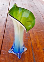 Színes rétegelt szakított üveg váza kála virág forma