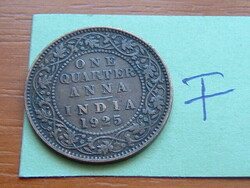 India 1/4 anna 1925 mumbay (bombay), v. George bronze 4.85 grams 25.4 mm #f
