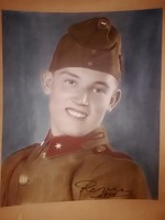 Huge World War II military colored photo signed from 1941