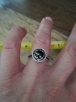 Ts - thomas sabo rare, run-out model, black faceted stone ring, 54s