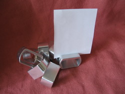 8 pcs acid-resistant, matt metal business card holder napkin ring