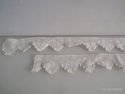 Lace - 2 pieces - 100 x 6 cm - 75 x 6 cm - shelf strip - hand crochet - flawless