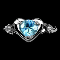 57 And unique genuine blue topaz with 925 silver ring