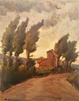 Margotti Anacleto (1895-1984) is a famous Italian painter of the Mediterranean landscape circa 1930 with original guarantee!