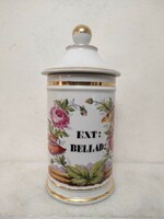 Antique pharmacy jar painted with white porcelain inscription medicine pharmacy medical device 817 5501