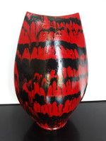 Retro különleges folyatott mázas kerámia váza