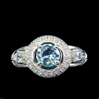 57 And unique genuine blue topaz with 925 silver ring