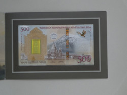 Armenia 500 dram noah ark commemorative banknote 2017 unc. One of the most beautiful banknotes in the world.