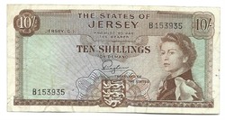 10 shilling shillings 1963 Jersey ritka