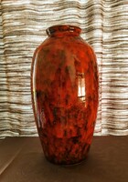 Large red retro vase