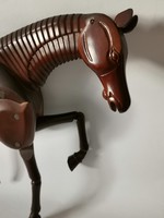 Mid century Modern articulated wooden model of a horse / Ló modell mozgatható