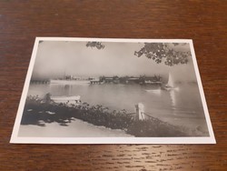 Old postcard 1942 Balatonfüred spa boat station swimming pool photo postcard