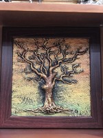Craft ceramic wall picture tree of life