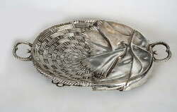 Ezüst antik orosz fülestálca / kenyérkosár - Chlebnikov mester