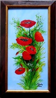 Anna Stopka - poppies - framed - oil painting