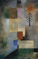 Paul klee - small picture with pine - reprint canvas reprint