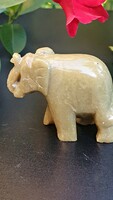 Little elephant. Carved from semi-precious stones. 6 Cm. Long