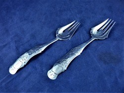 Great, antique, silver dessert forks, Dutch, 1875 !!!