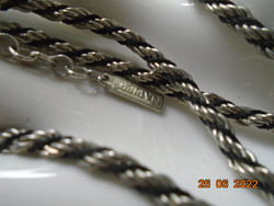 NAPIER amerikai cég jelzésével-csavart kötél nyaklánc ezüst tónussal