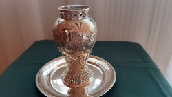 Kuriózum !! Antik ezüst kandallódísz /váza Hanau cca.1900
