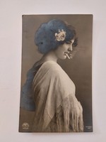 Régi képeslap 1912 fotó levelezőlap dohányzó hölgy