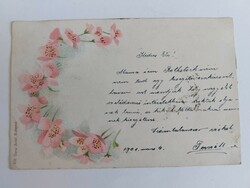 Old floral postcard 1901 postcard