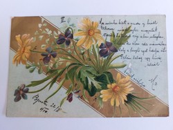 Régi virágos képeslap 1900 levelezőlap ibolya