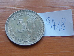 INDIA 50 PAISE 1977 Réz-nikkel, diamond: (B), (Mumbai, Bombay) S418