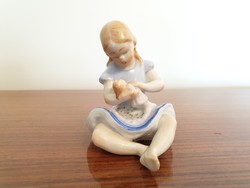 Old kp drasche porcelain baby girl girl figurine