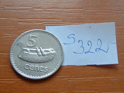 FIJI FIDZSI SZIGETEK 5 CENT 1987 (c) = Camberra (AUS) FIJI DOB Réz-nikkel  S322