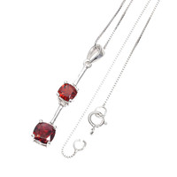 Genuine red ruby 925 silver necklace