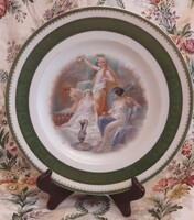 PanAscun felhasználónak Antik jelenetes porcelán tányér, életképes tál (L2421)