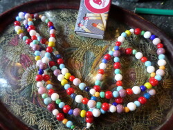 112 Cm necklace of very colorful, fun, mixed size glass beads.