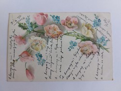 Old floral postcard 1900 postcard