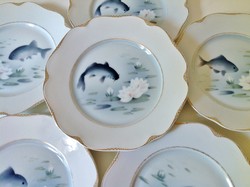 Antique rosenthal fish plate set - approx. 1910