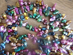 Colorful biwa pearl necklace - 148 cm