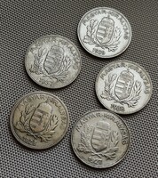 1 Pengő silver coins 1937, 1938, 1939, 1926,1927