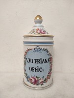 Antique pharmacy jar painted with white porcelain inscription medicine pharmacy medical device 715 5690