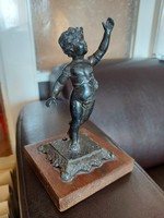 Tin statue, glued base, total height 17.5 cm