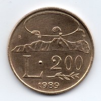 San Marino 200 Lira, 1989