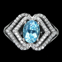 57 And real blue topaz 925 silver ring
