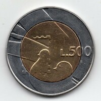 San Marino 500 Lira, 1990, bimetál