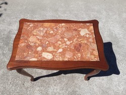Márványbetétes polgári dohányzó asztal márvány lapos márványlapos