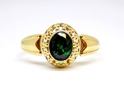 Zöld köves arany gyűrű (ZAL-Au107997)