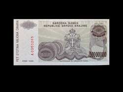 UNC - 500 000 000 DINÁR - HORVÁTORSZÁG (Krajinei) - 1993