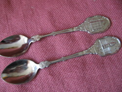 2 pcs retro Dutch ornament spoons, souvenir spoons in Berlin, Strasbourg in one