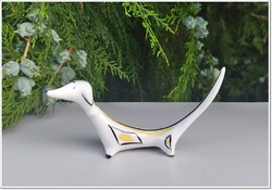Ritka Hollóházi porcelán tacskó kutya figura